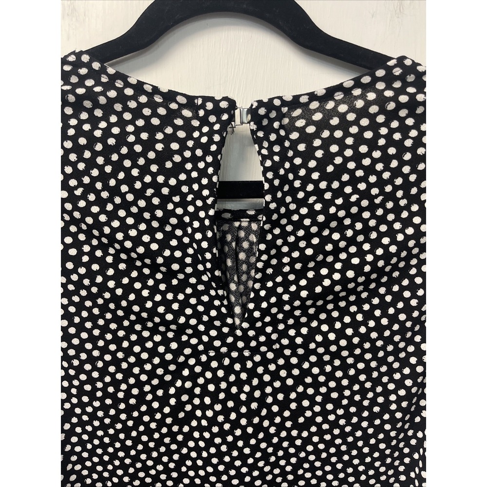 Women's Banana Republic Size Small Black-And-White Polkadot Keyhole Back Tank - Picture 9 of 9